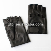 Motor fashion Driving plain half finger leather gloves